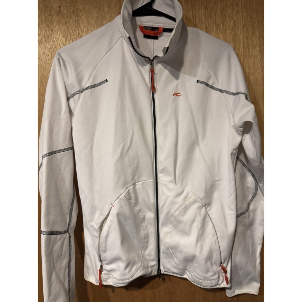 Kjus Top Performance White Full Zip Lightweight Outdoor Jacket Size 40 Large